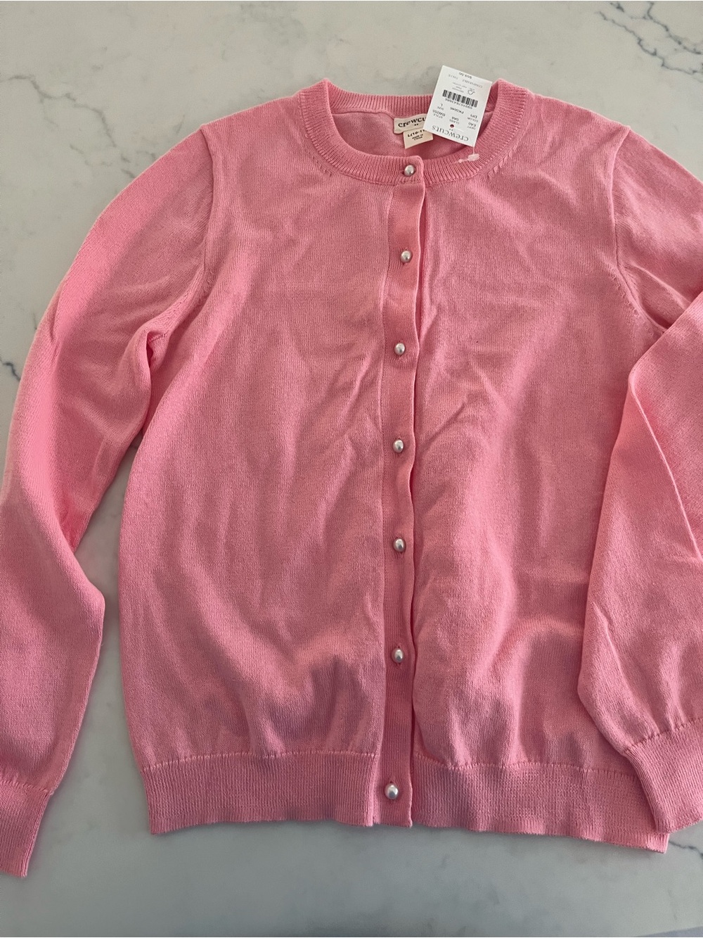 Crewcuts Pink Pearl-Button Cardigan